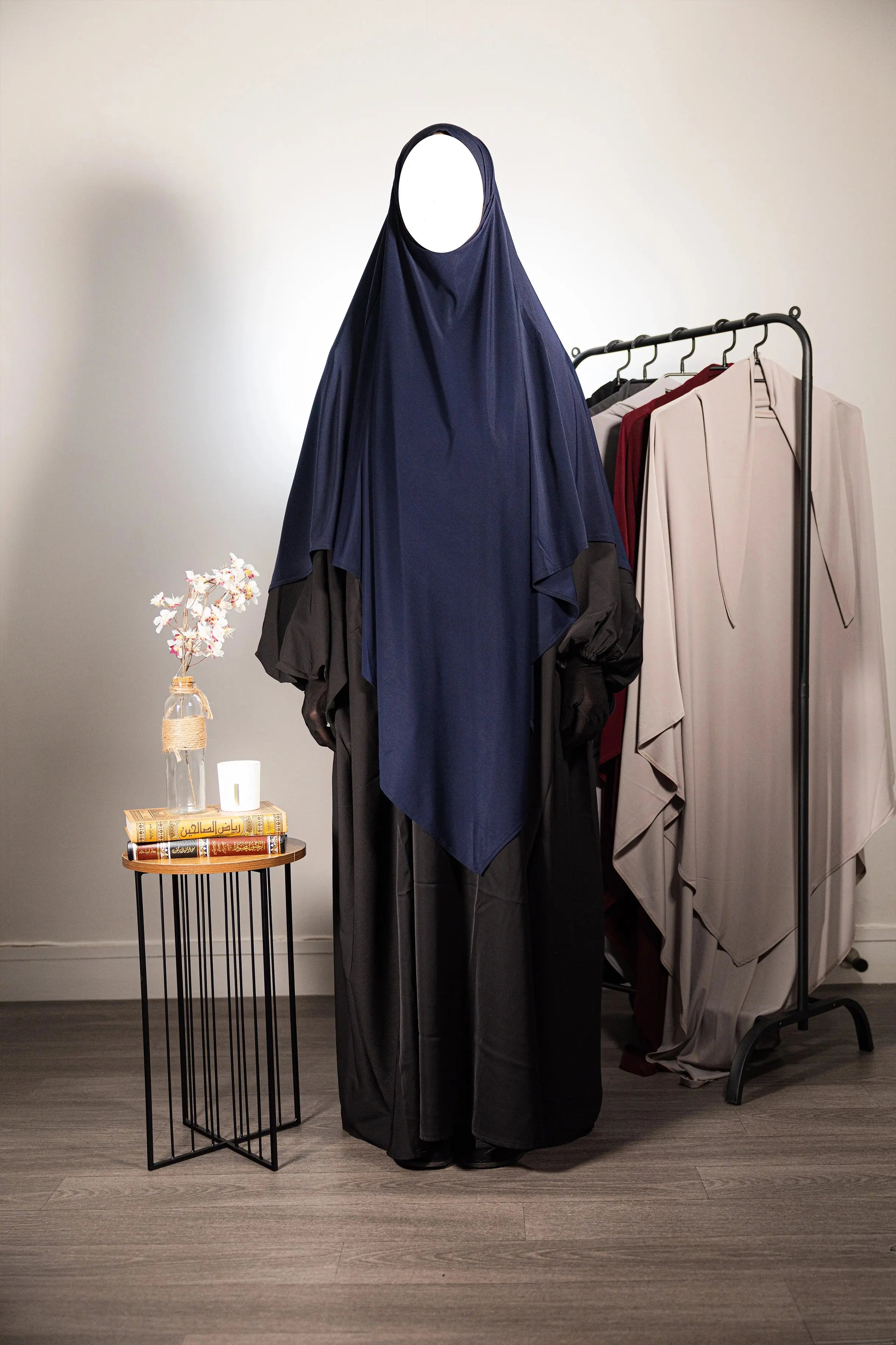 KHIMAR EN JERSEY PREMIUM Bleu Marine Sutra Hijab