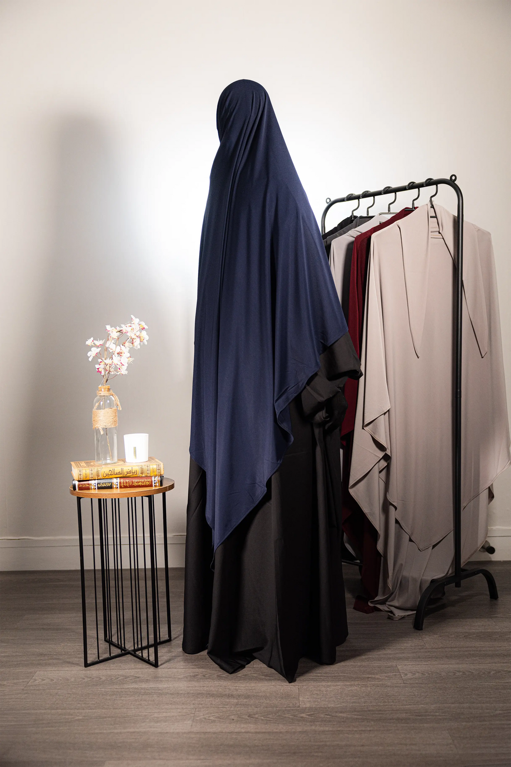 KHIMAR EN JERSEY PREMIUM Bleu Marine Sutra Hijab