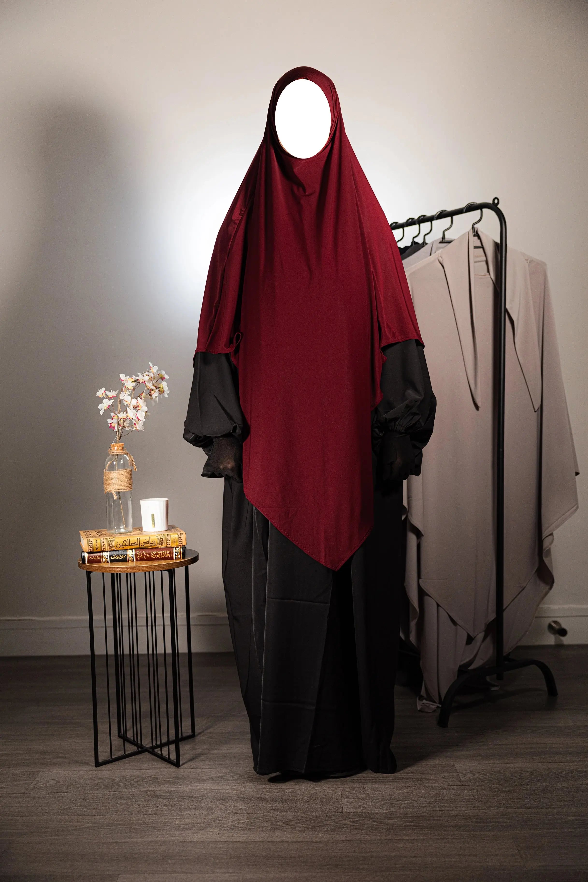 KHIMAR EN JERSEY PREMIUM Rouge Bordeaux Sutra Hijab